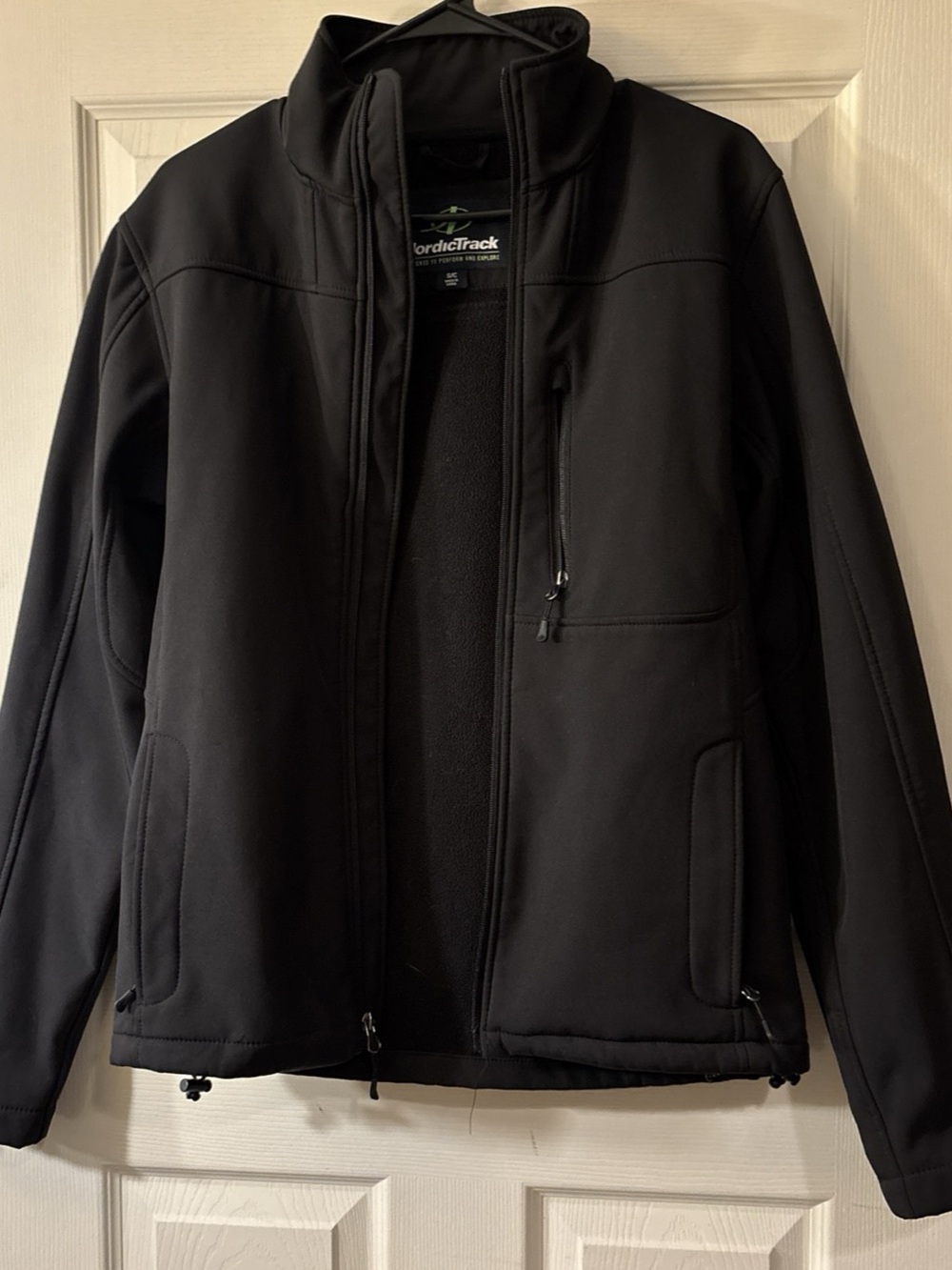 Nordic Track Mens Fleece Lined Zip Jacket Size S Black Winter Outdoor Workwear